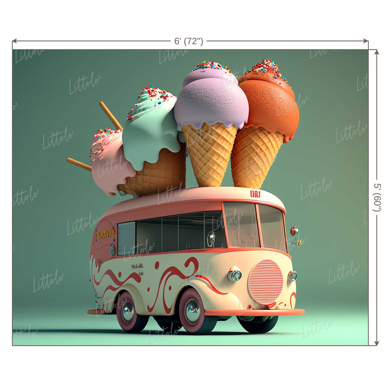 LB1054 Ice Cream Backdrop