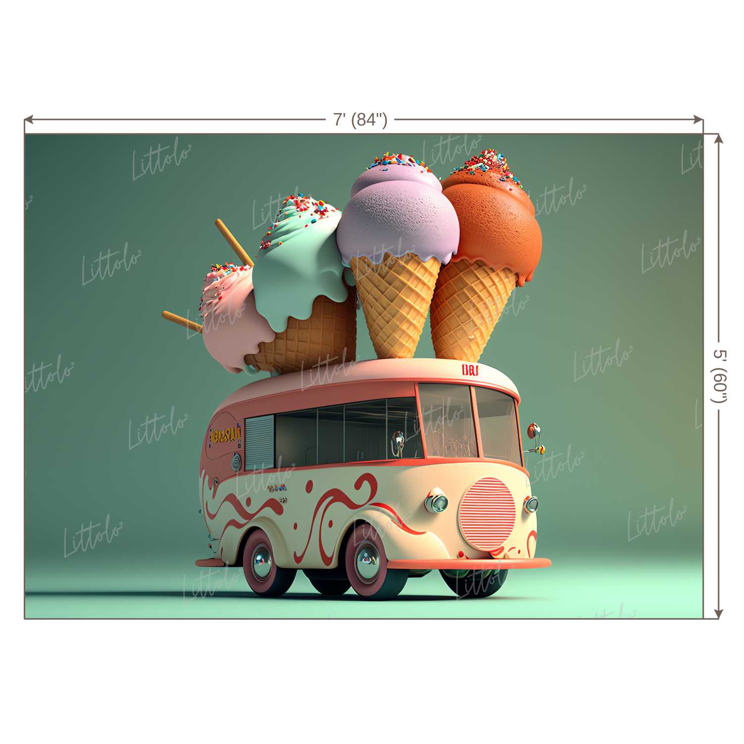 LB1054 Ice Cream Backdrop