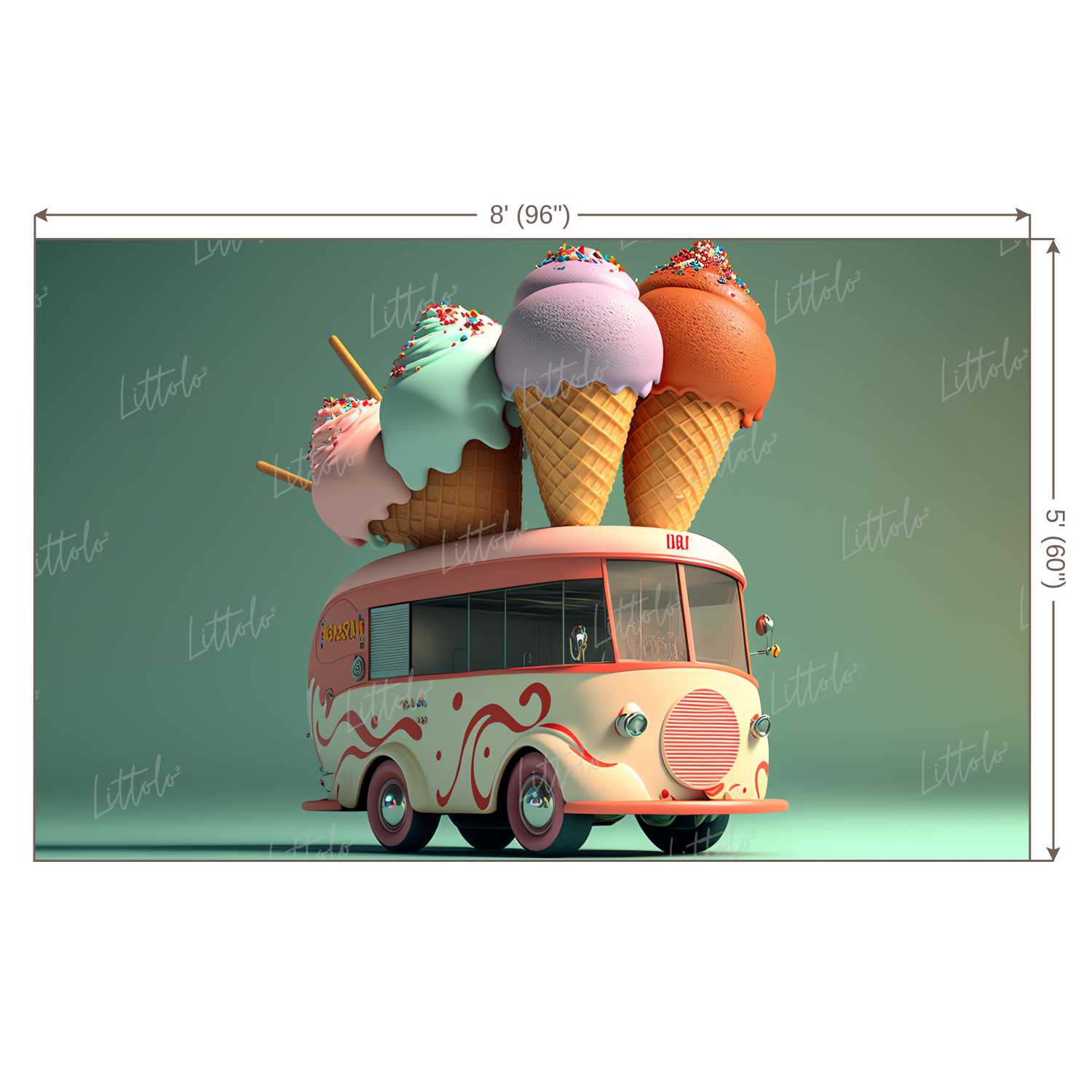 LB1054 Ice Cream Backdrop