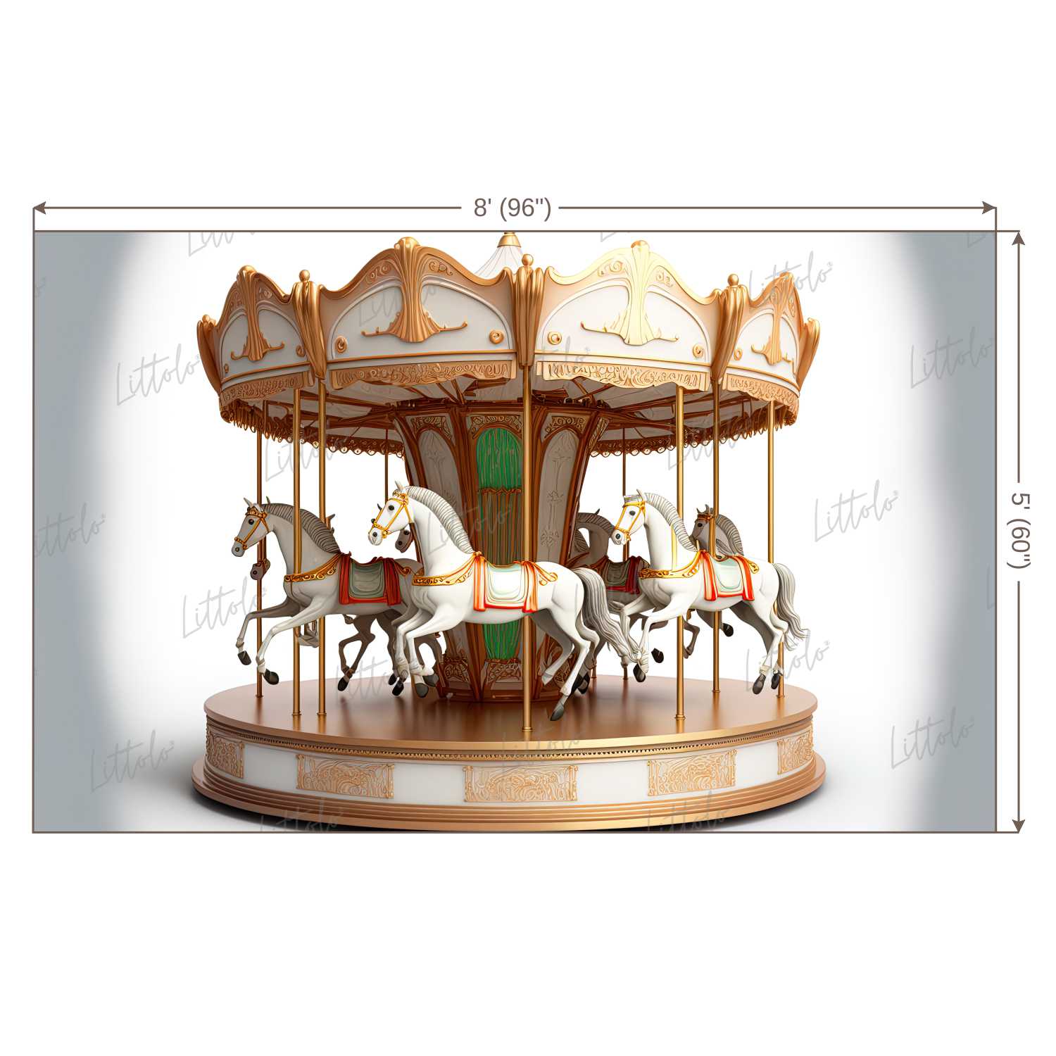 LB1057 Circus Merry Go Round Horse Backdrop