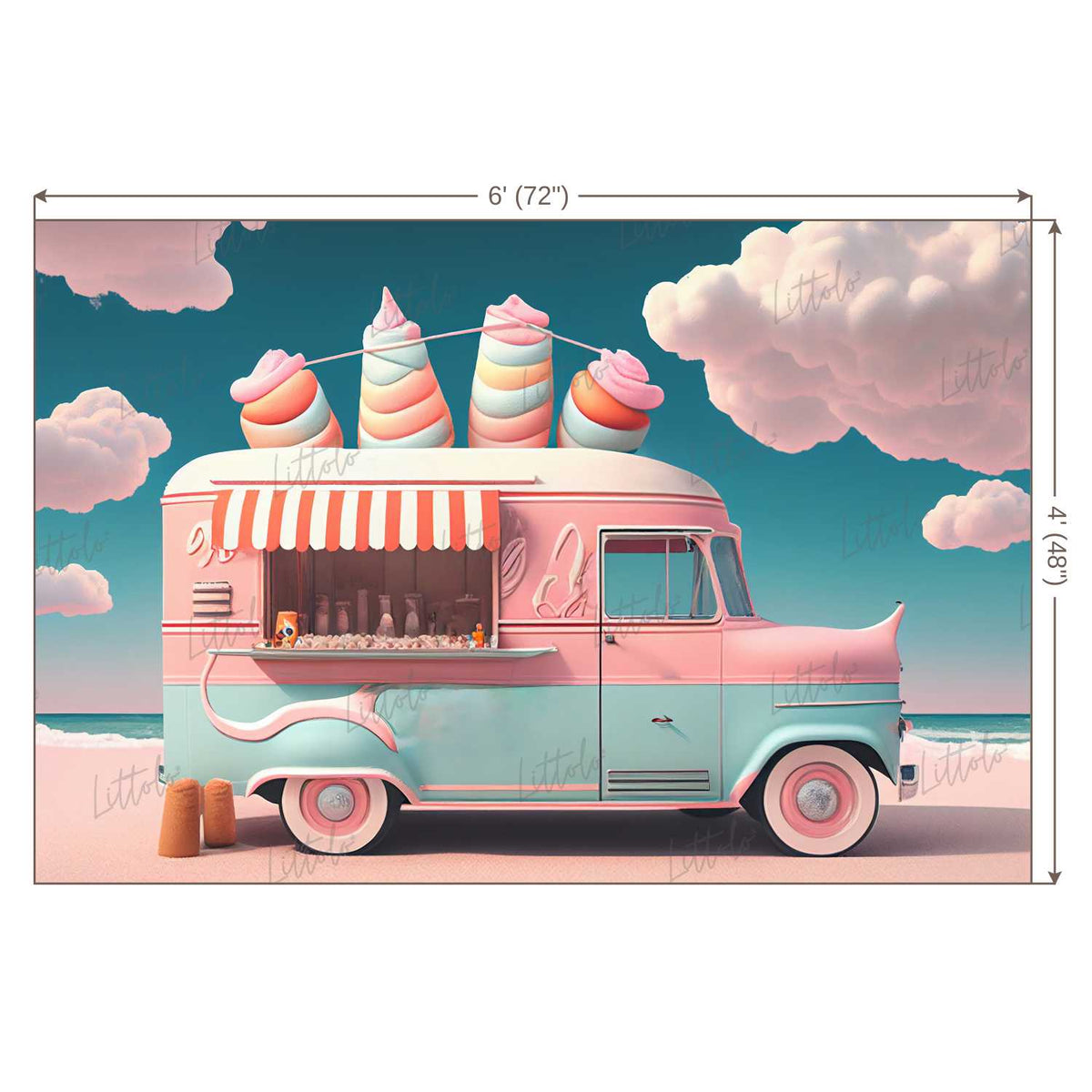 LB1060 Ice Cream Backdrop