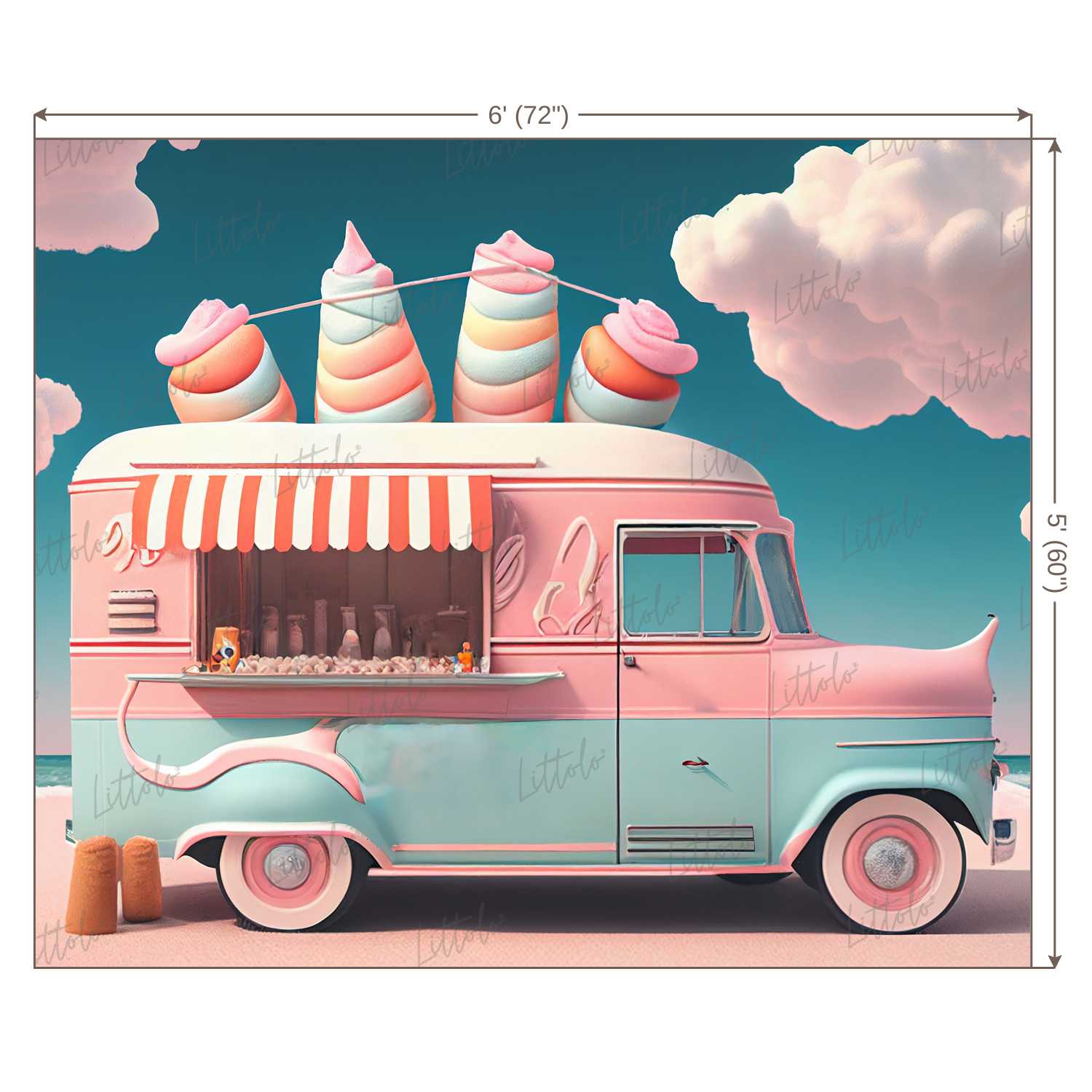 LB1060 Ice Cream Backdrop