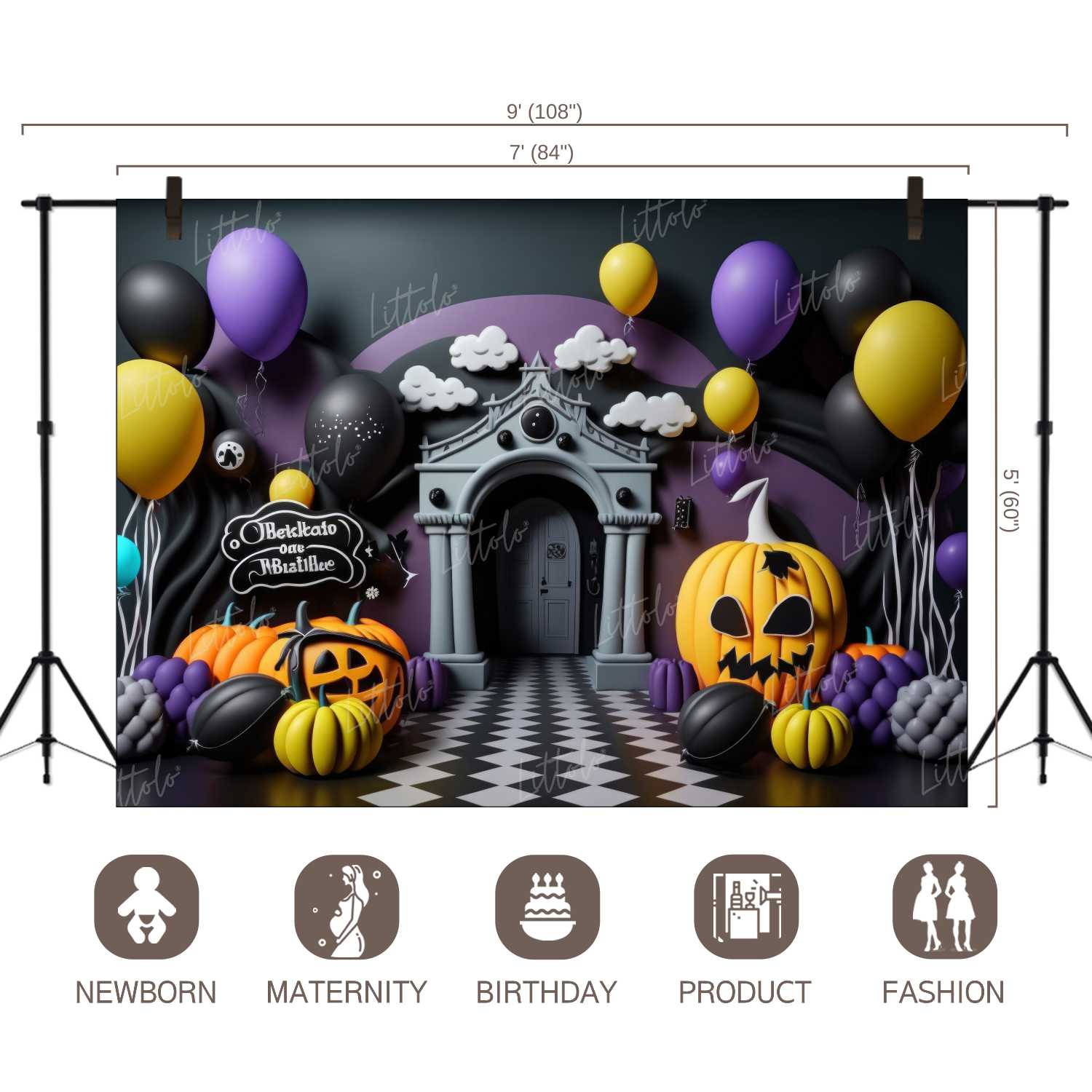 LB1063 Festive Halloween Backdrop