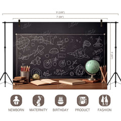 LB1064 Back to School Chalkboard Backdrop