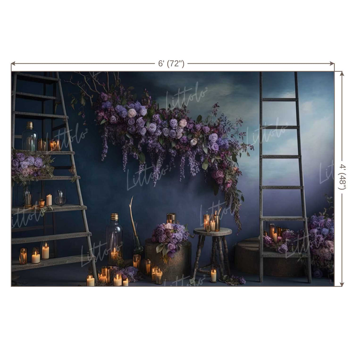 LB1077 Floral Boho Backdrop