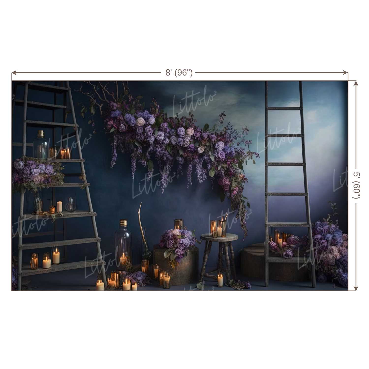 LB1077 Floral Boho Backdrop