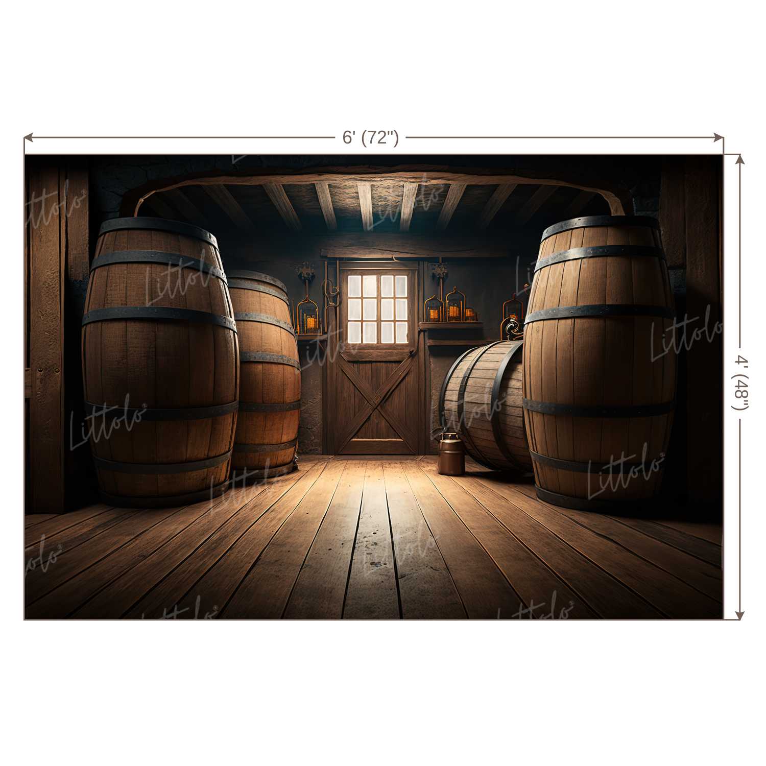 LB1078 Farmhouse Barrel Backdrop