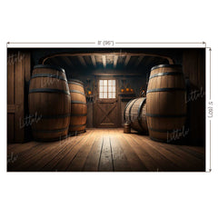 LB1078 Farmhouse Barrel Backdrop