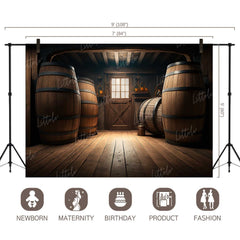 LB1078 Farmhouse Barrel Backdrop