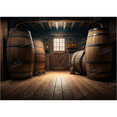 LB1078 Farmhouse Barrel Backdrop