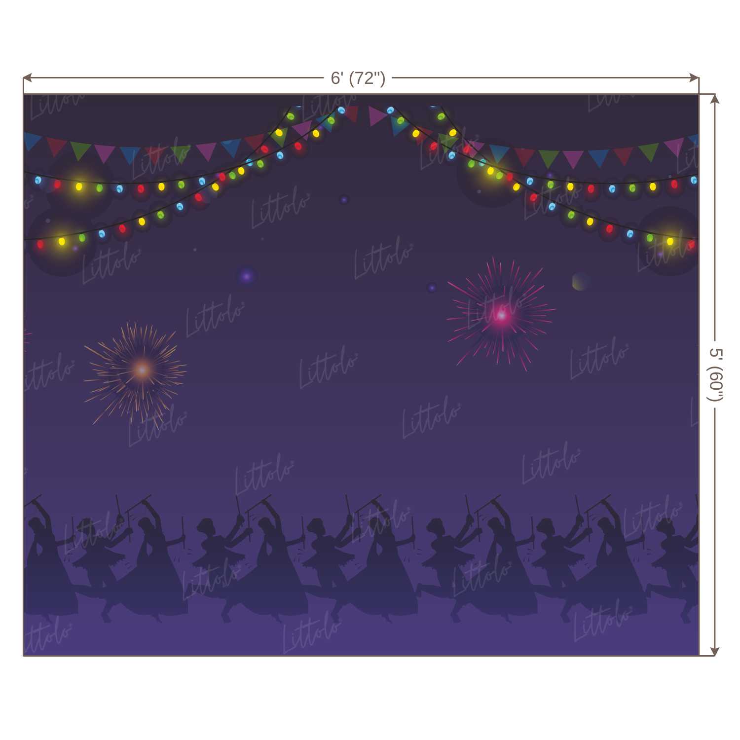 LB1081 Navratri Theme Backdrop