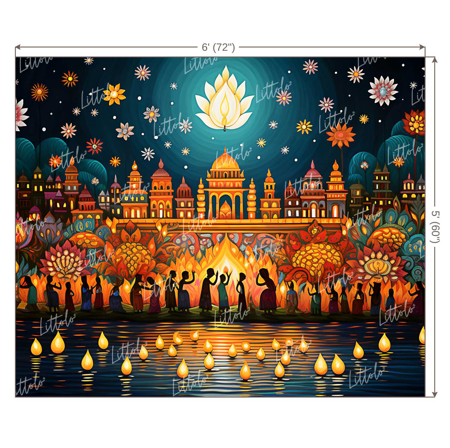 LB1097 Festive and Season Diwali Backdrop