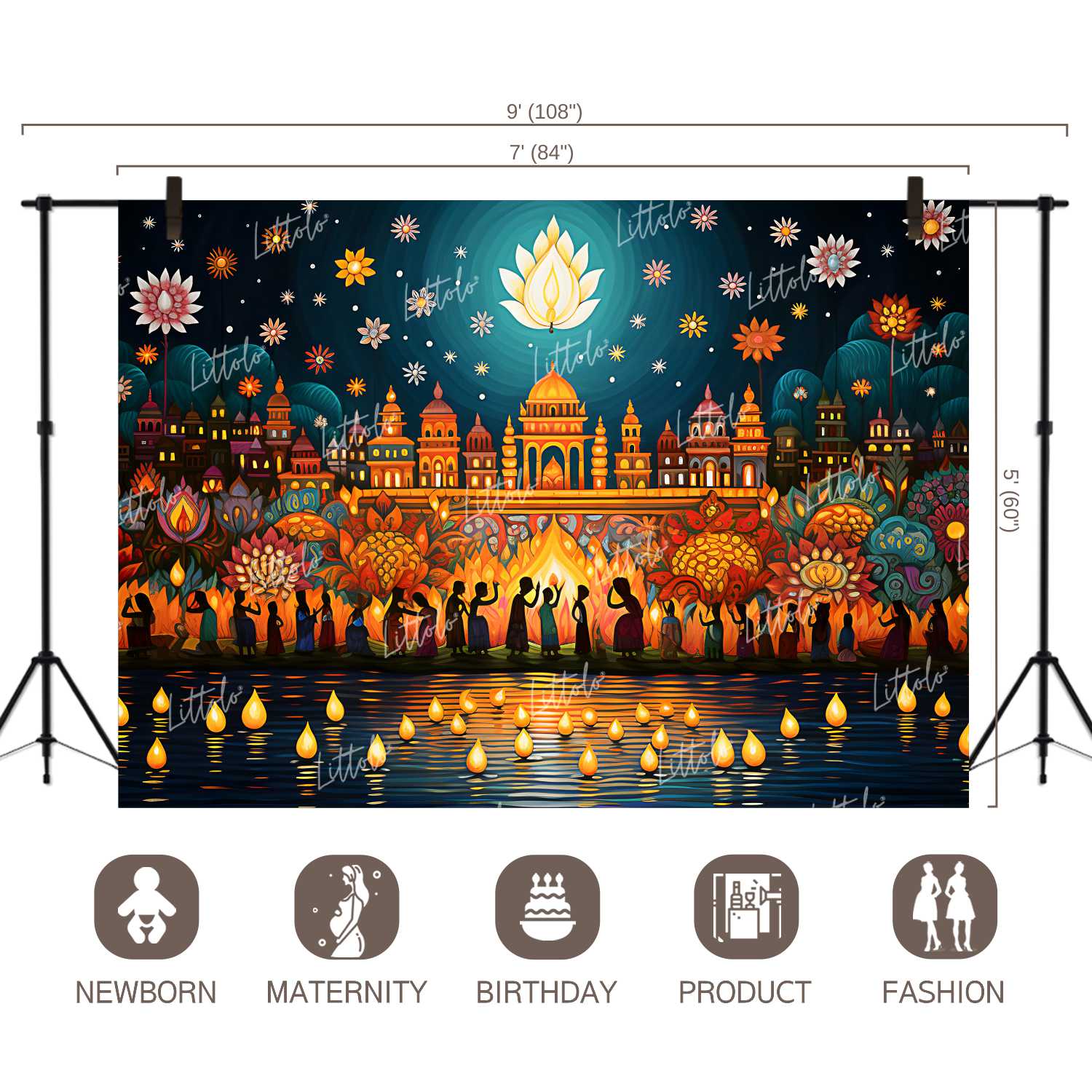 LB1097 Festive and Season Diwali Backdrop