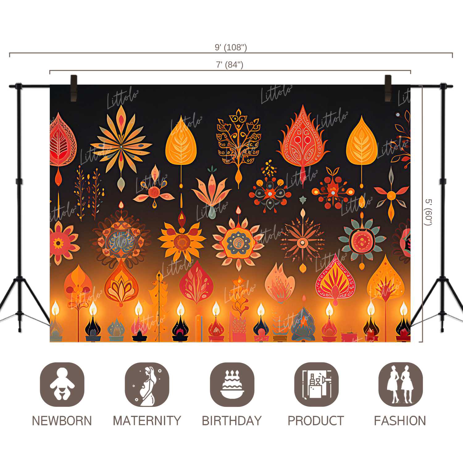 LB1099 Festive and Season Diwali Backdrop