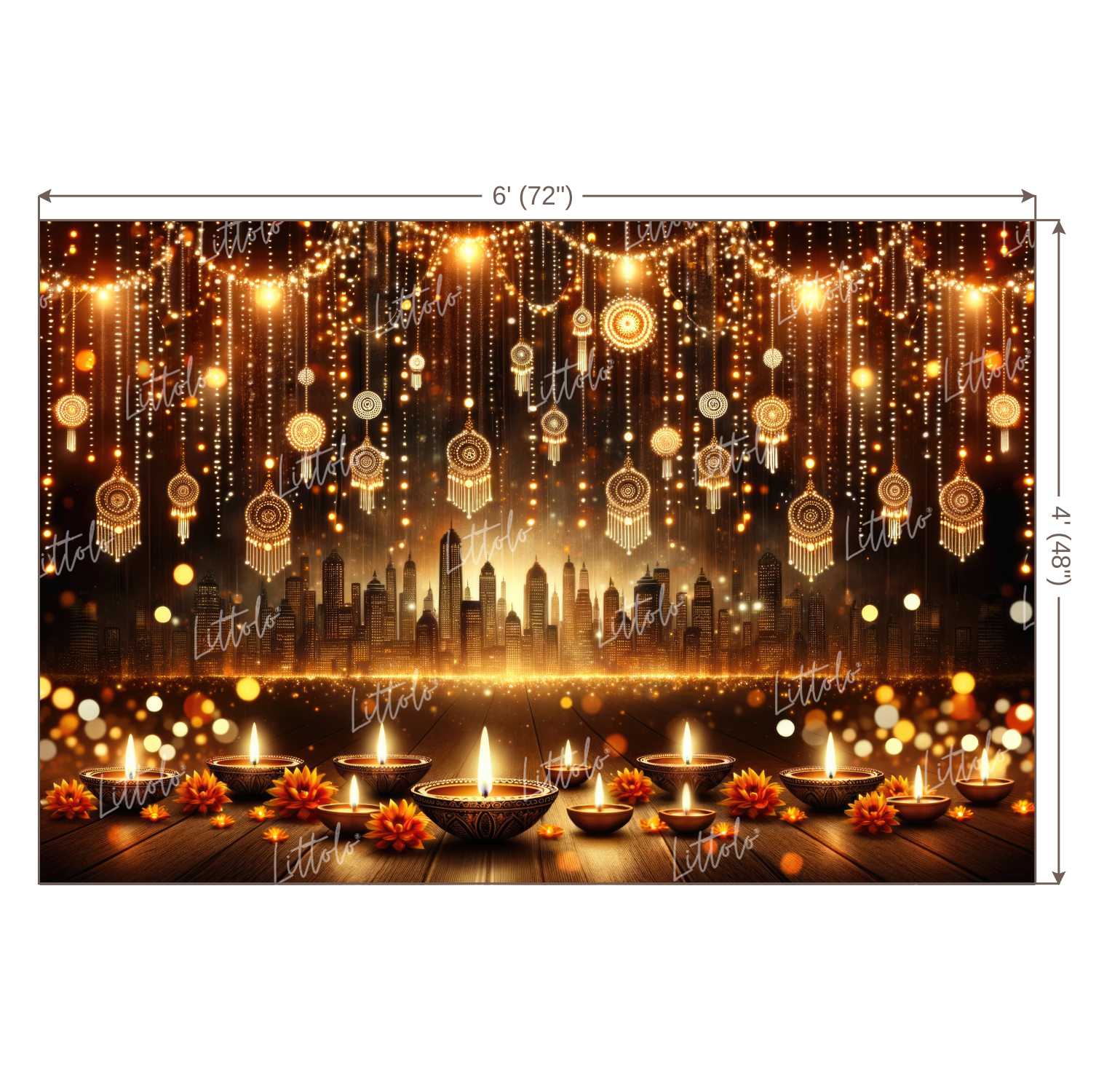 LB1106 Festive and Season Diwali Backdrop