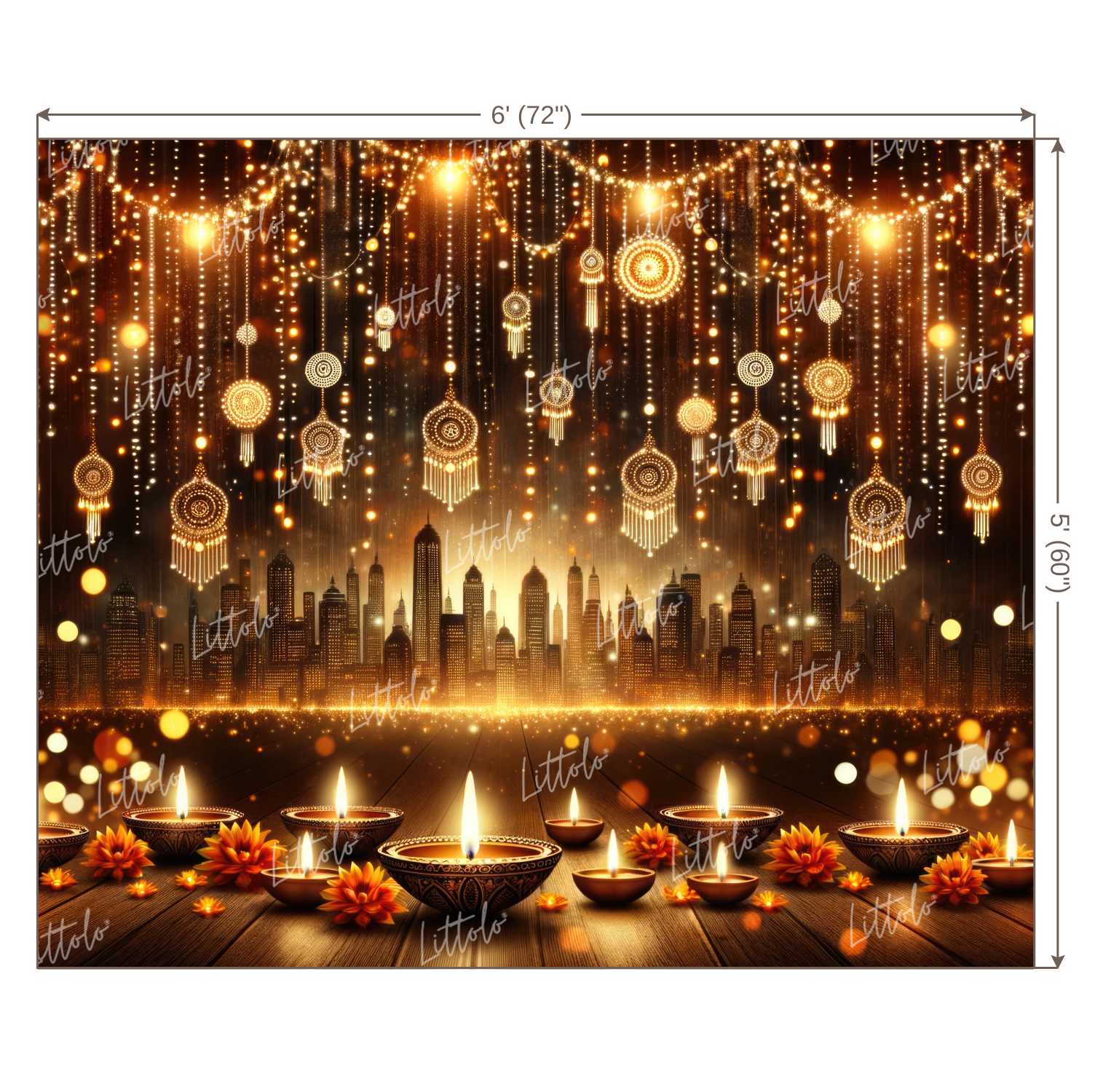 LB1106 Festive and Season Diwali Backdrop