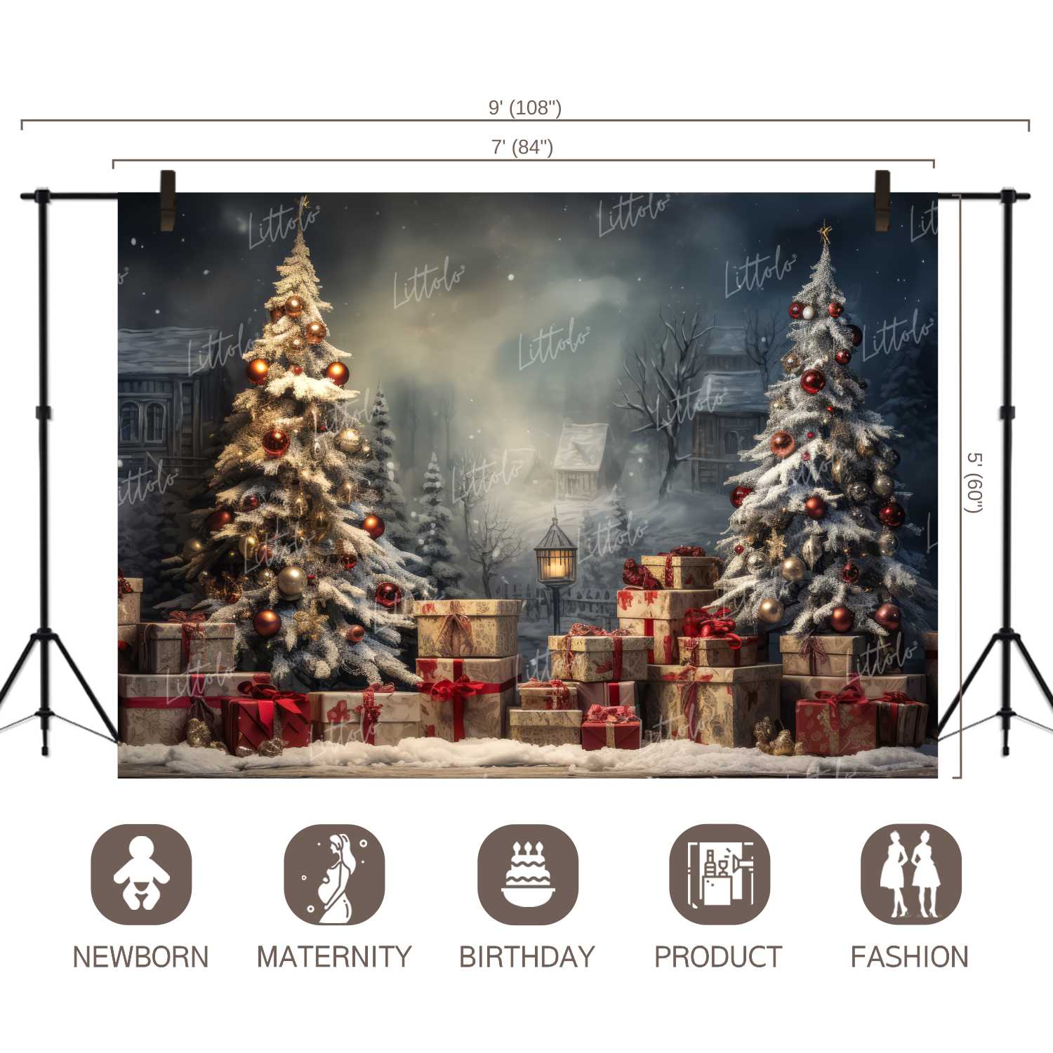 LB1124 Festive and Season Christmas Backdrop