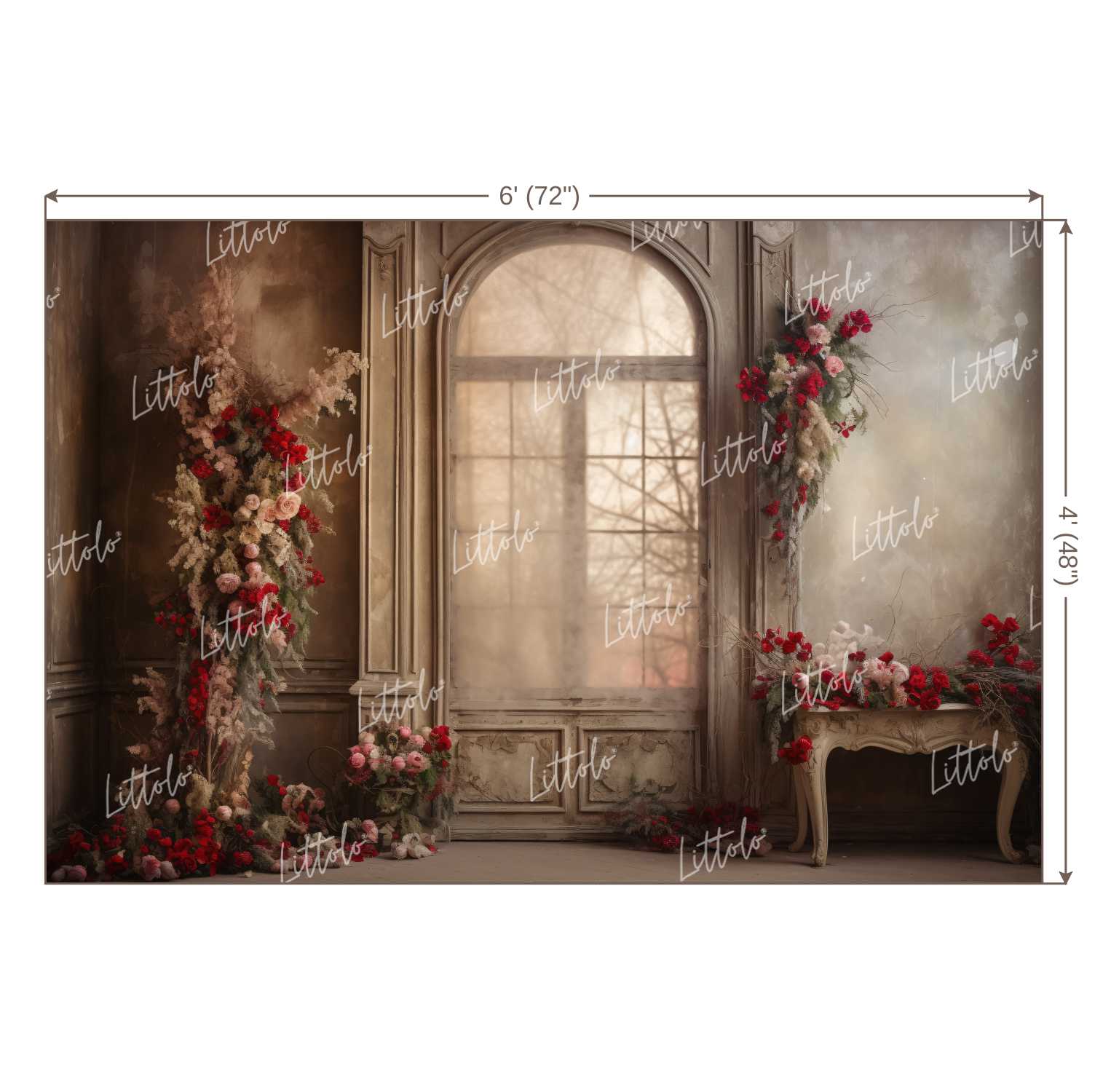 LB1125 Floral and Fine Arts Doorway Backdrop