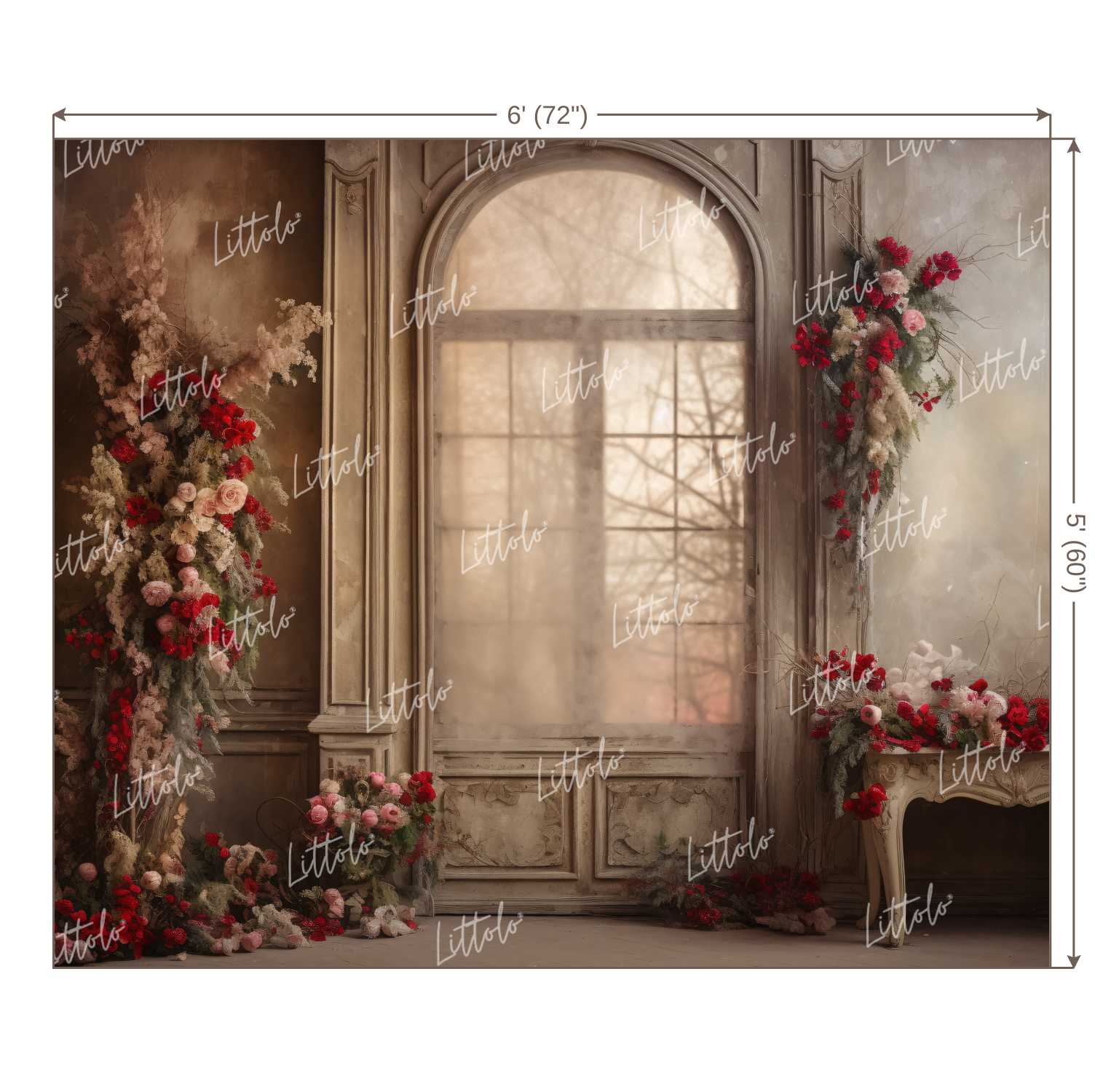 LB1125 Floral and Fine Arts Doorway Backdrop