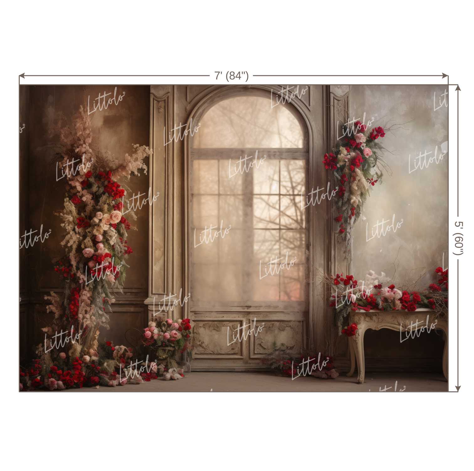 LB1125 Floral and Fine Arts Doorway Backdrop