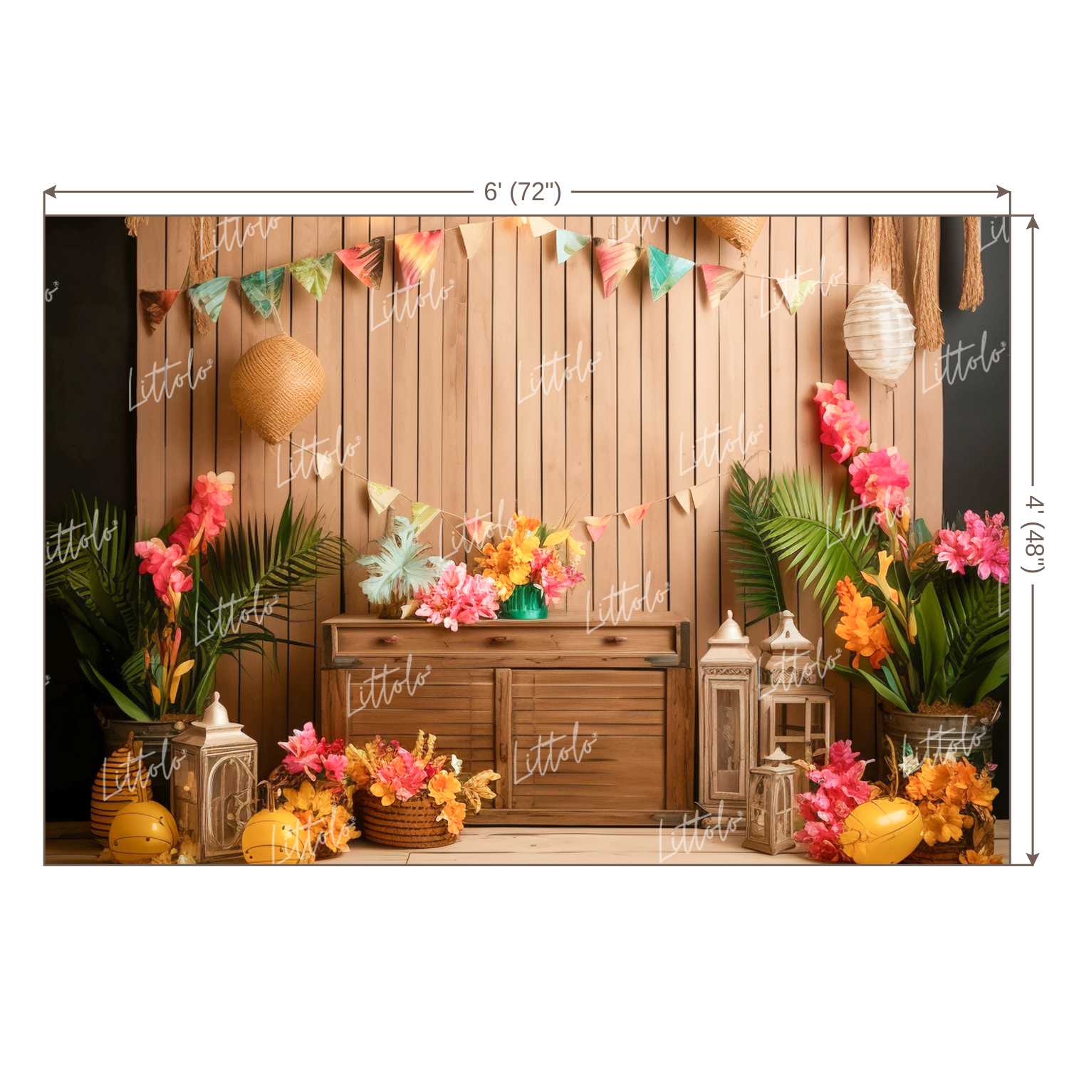 LB1134 Beach House Decor Backdrop