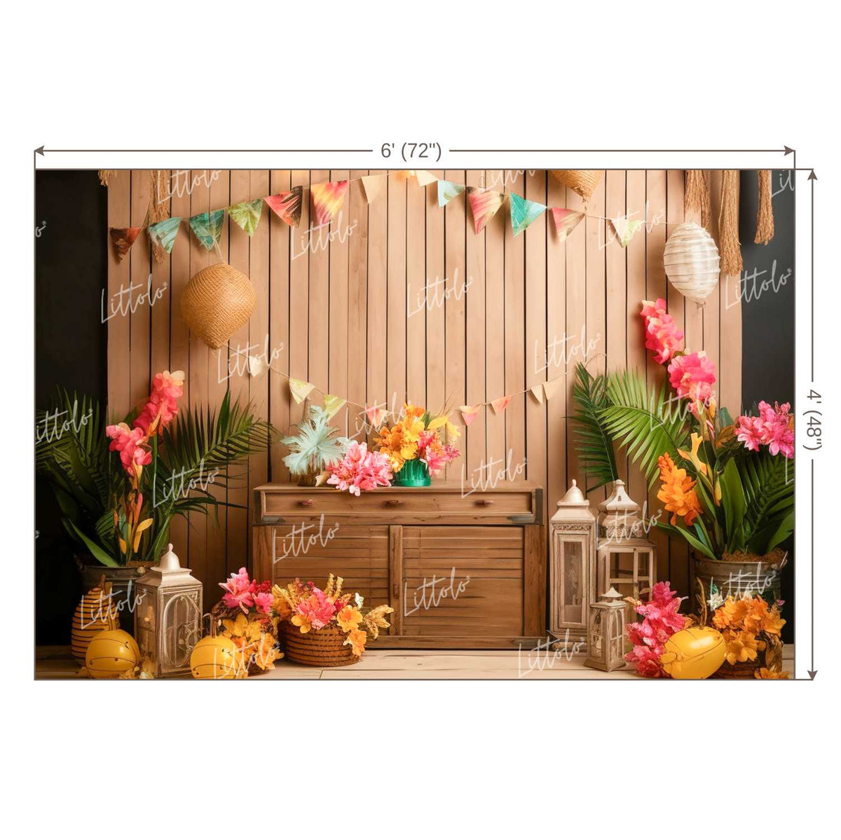 LB1134 Beach House Decor Backdrop