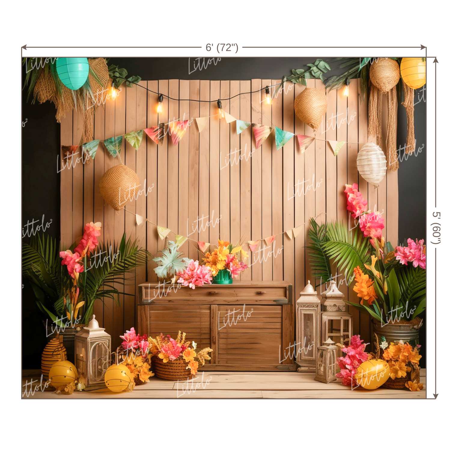 LB1134 Beach House Decor Backdrop