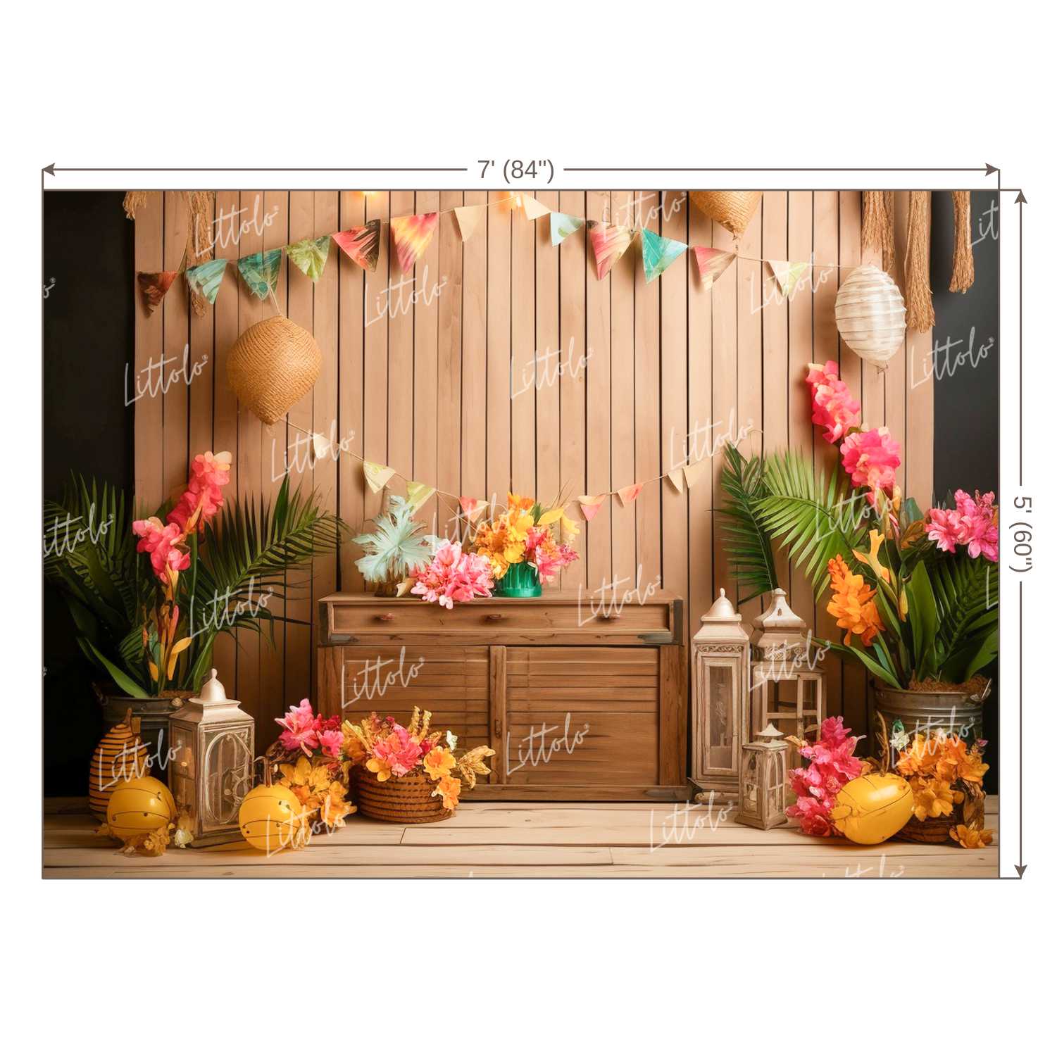 LB1134 Beach House Decor Backdrop