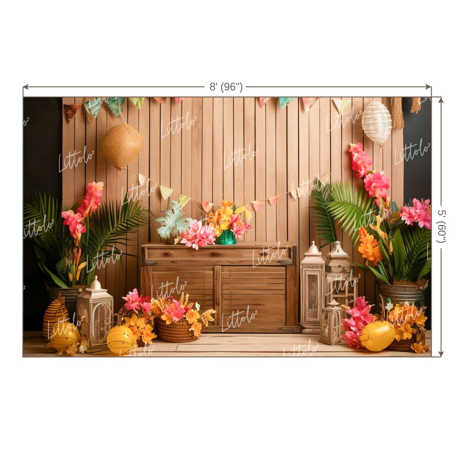 LB1134 Beach House Decor Backdrop