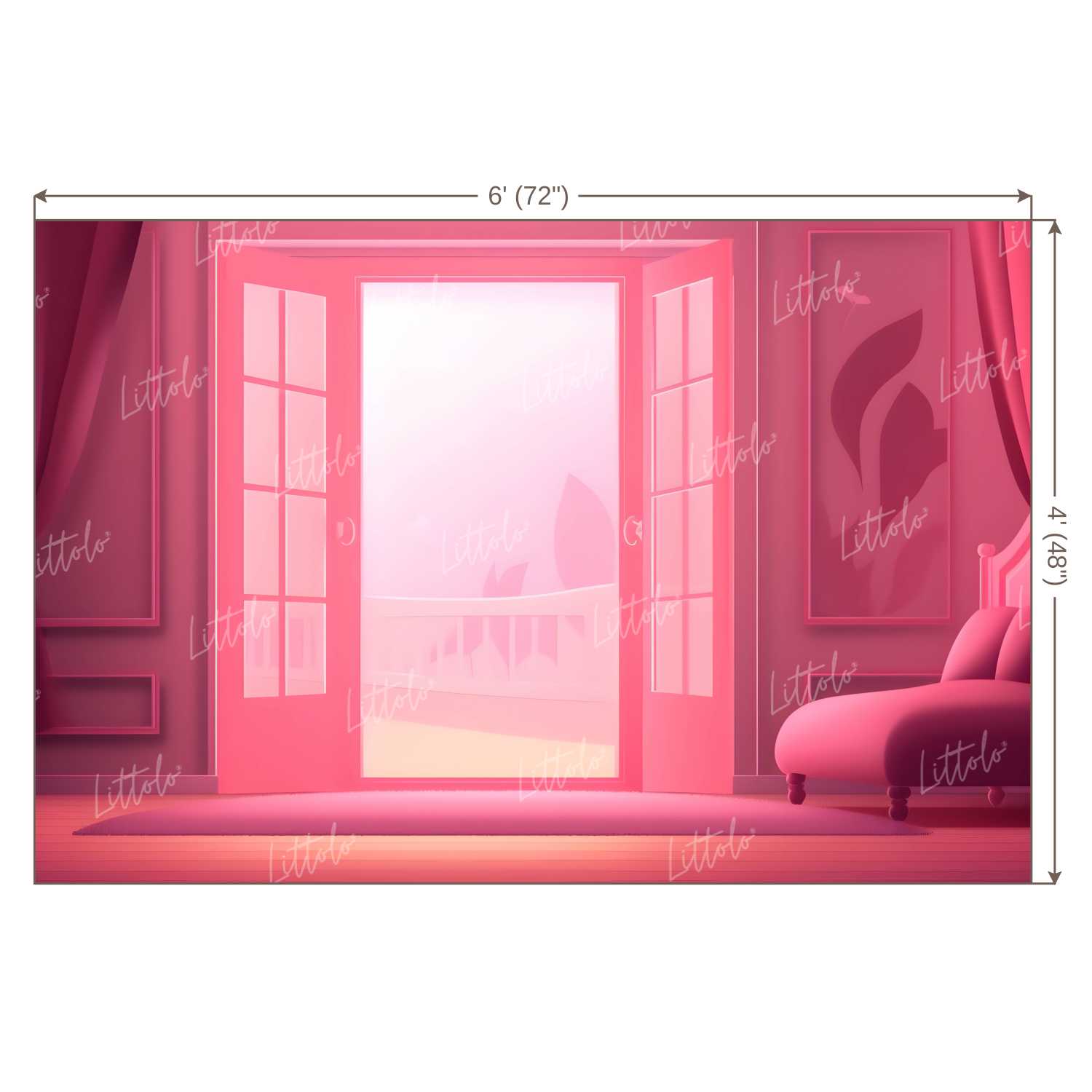 LB1142 Gorgeous Pink Theme Door Backdrop