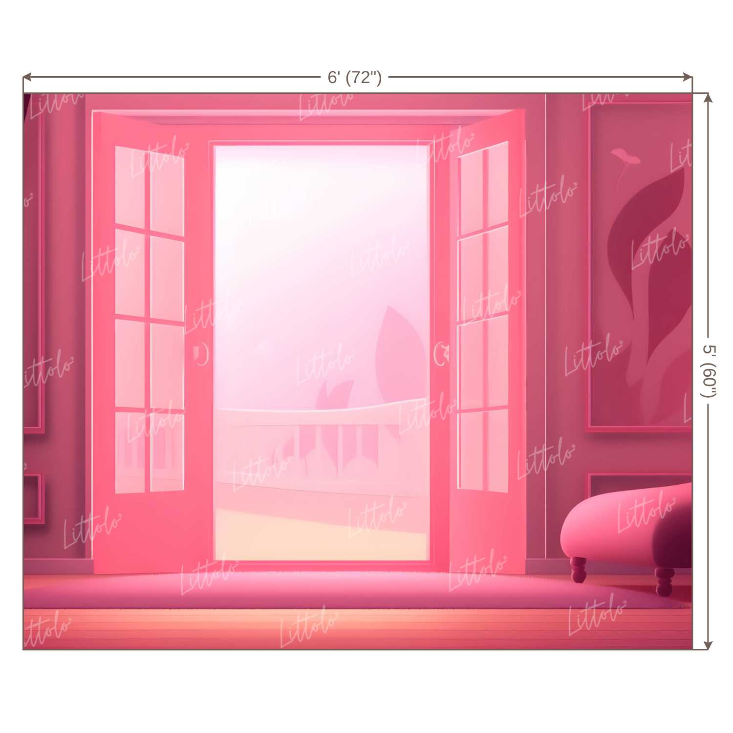 LB1142 Gorgeous Pink Theme Door Backdrop