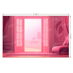 LB1142 Gorgeous Pink Theme Door Backdrop