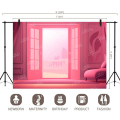 LB1142 Gorgeous Pink Theme Door Backdrop