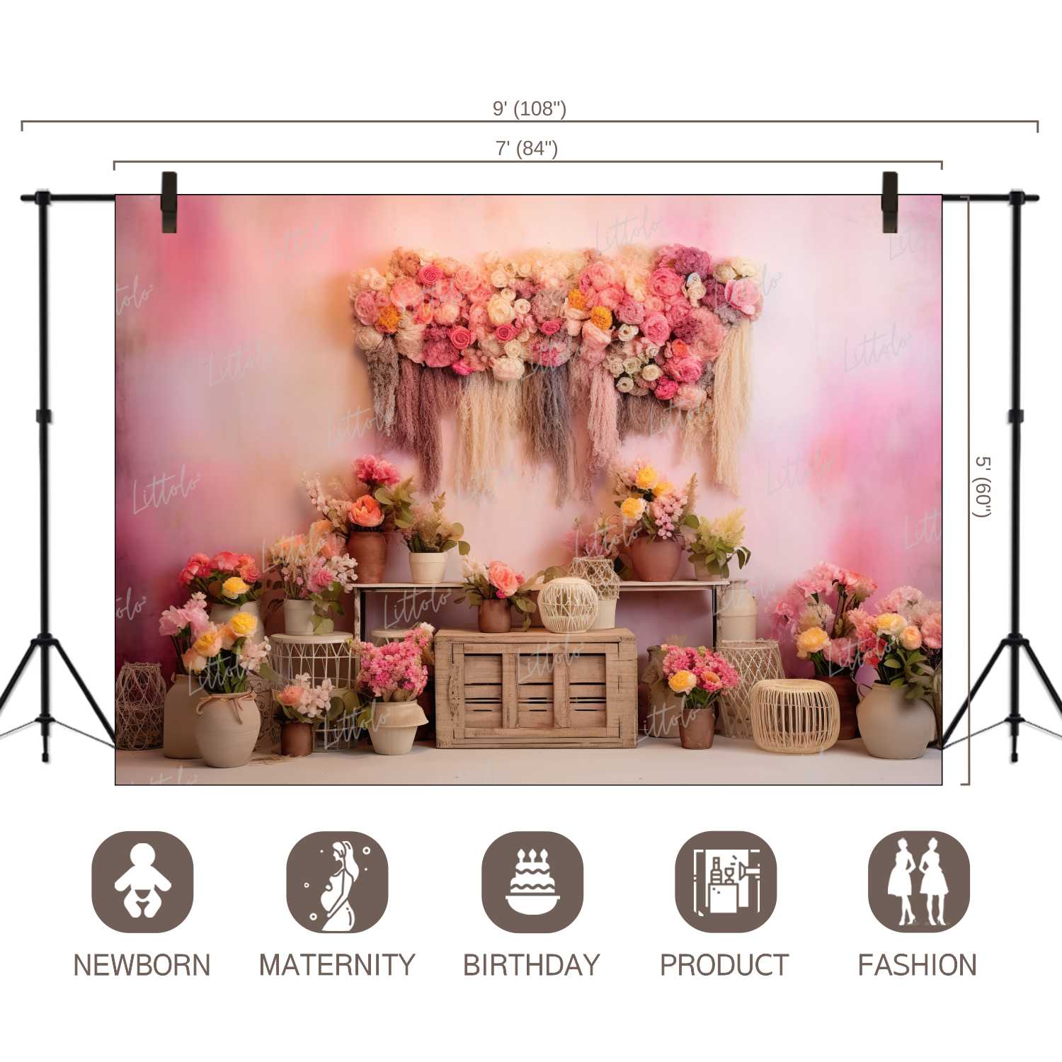 LB1158 Boho Theme Backdrop