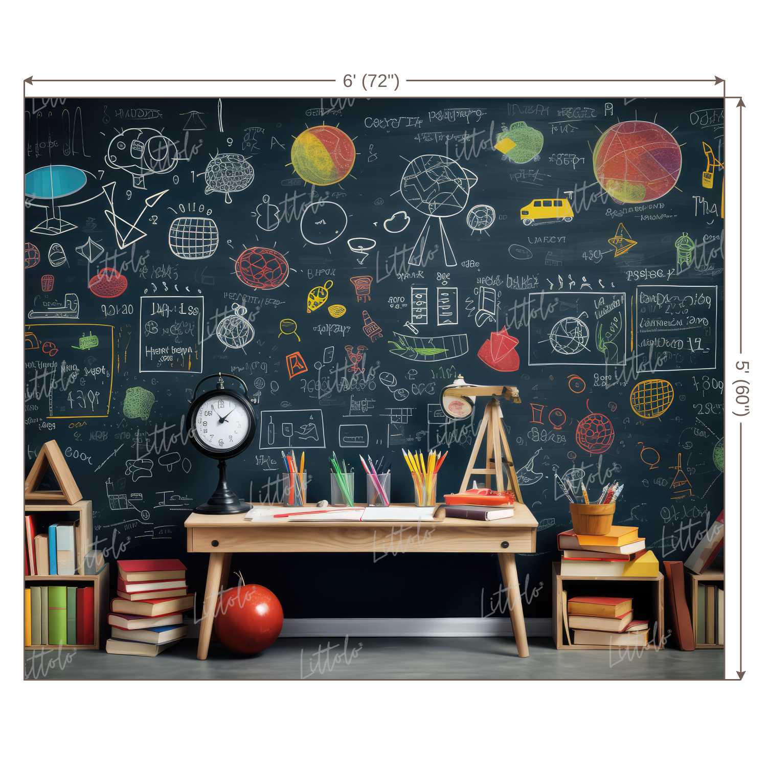 LB1159 Cake Smash and Themed Drops Back to School Backdrop