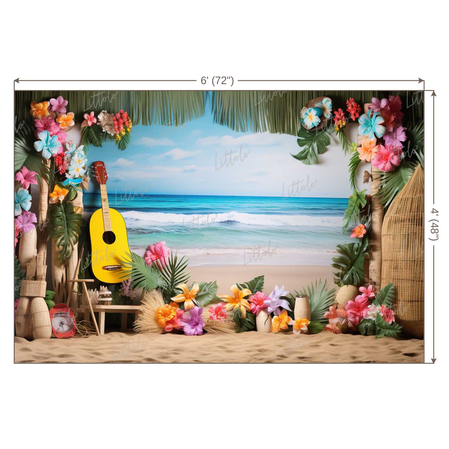 LB1163 Cake Smash and Themed Drops Beach Backdrop