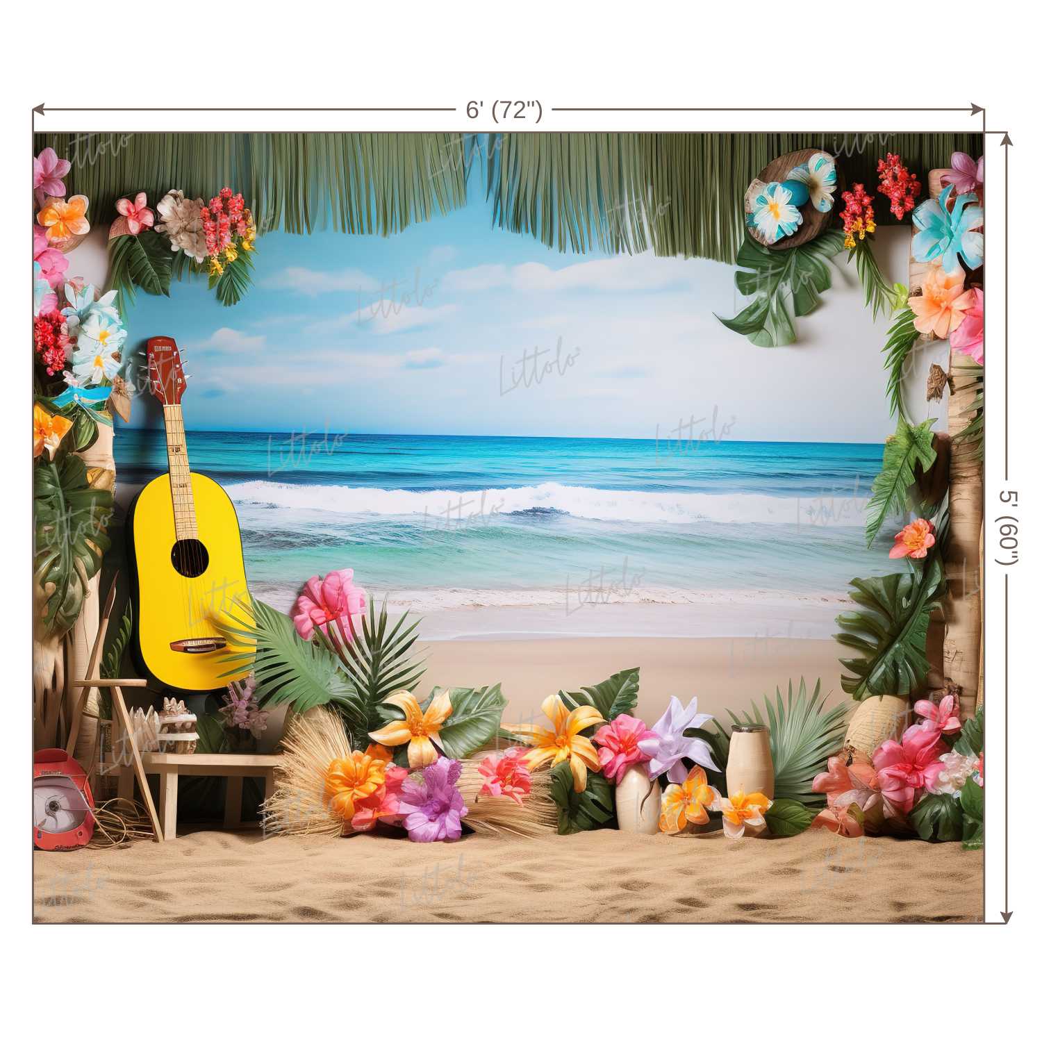 LB1163 Cake Smash and Themed Drops Beach Backdrop