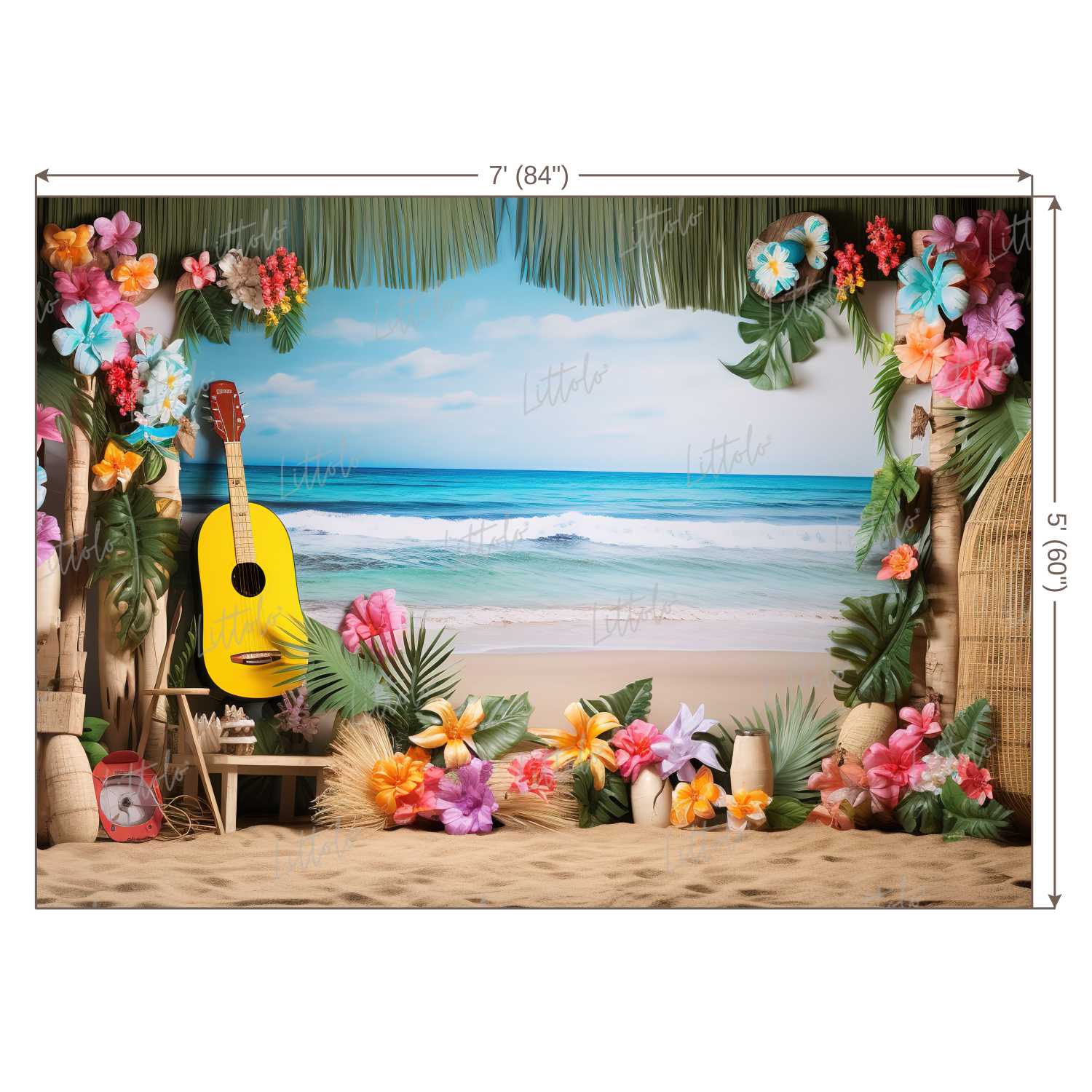 LB1163 Cake Smash and Themed Drops Beach Backdrop