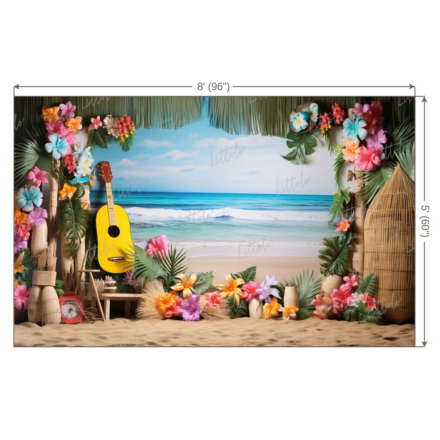 LB1163 Cake Smash and Themed Drops Beach Backdrop