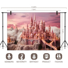 LB1172 Cake Smash and Themed Drops Prince / Princess Castle Backdrop