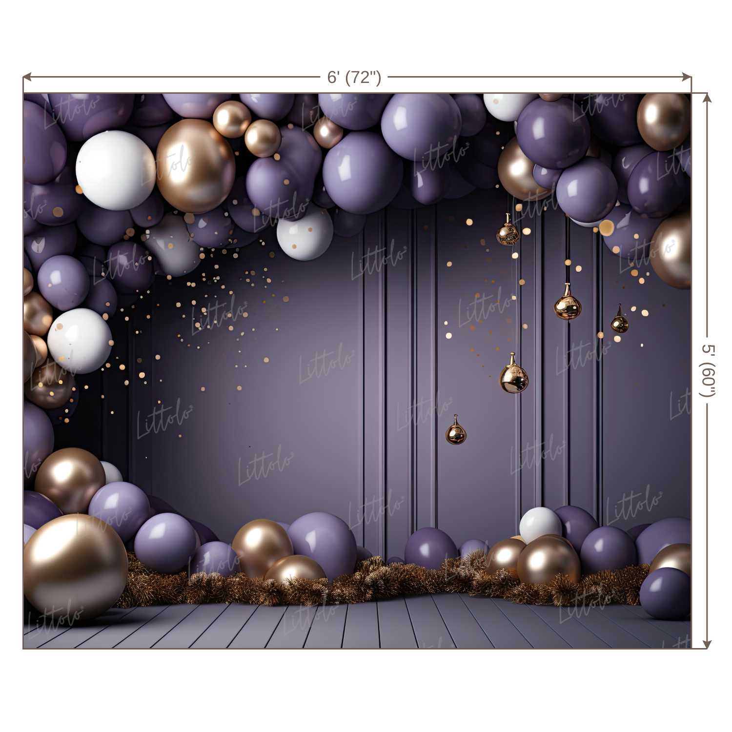 LB1173 Cake Smash and Themed Drops Balloon Garland Backdrop