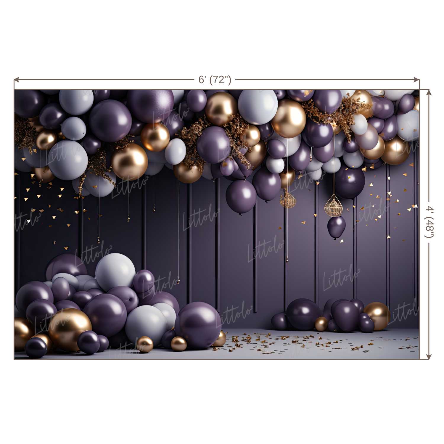 LB1174 Cake Smash and Themed Drops Balloon Garland Backdrop