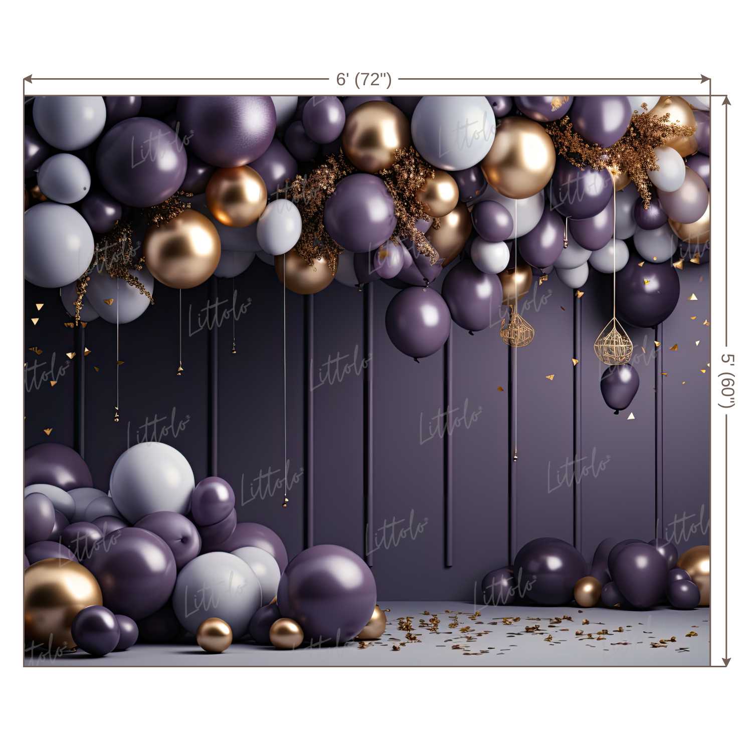 LB1174 Cake Smash and Themed Drops Balloon Garland Backdrop