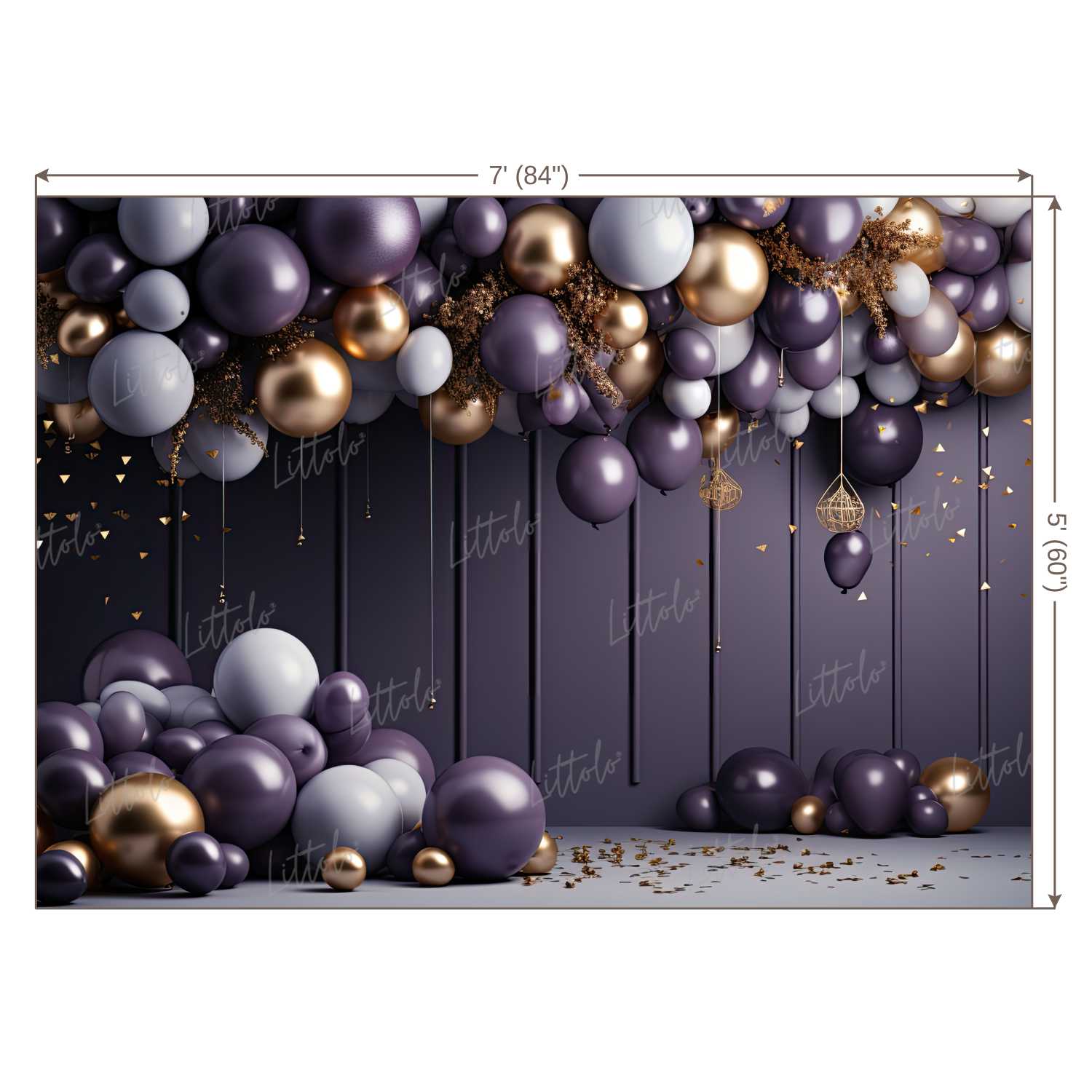 LB1174 Cake Smash and Themed Drops Balloon Garland Backdrop