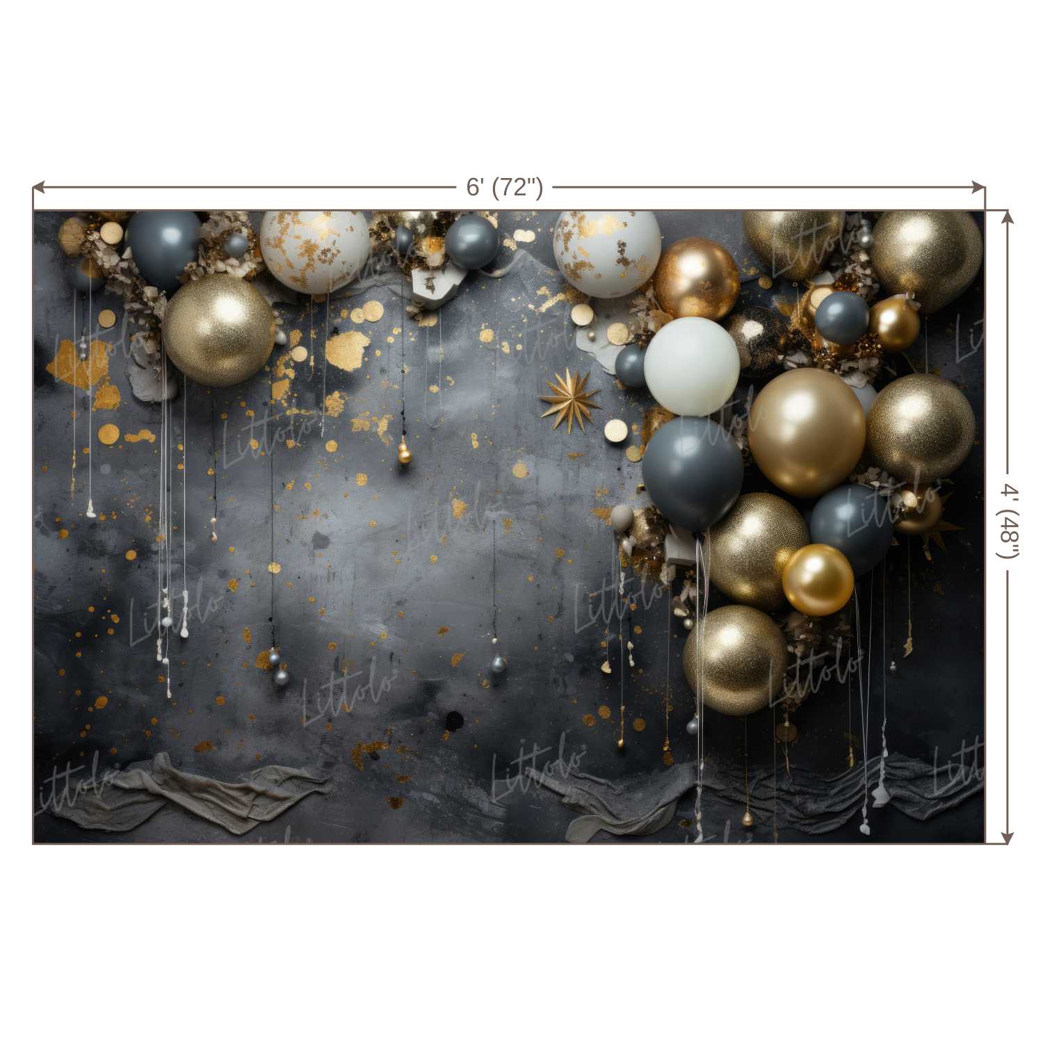 LB1175 Cake Smash and Themed Drops Balloon Garland Backdrop