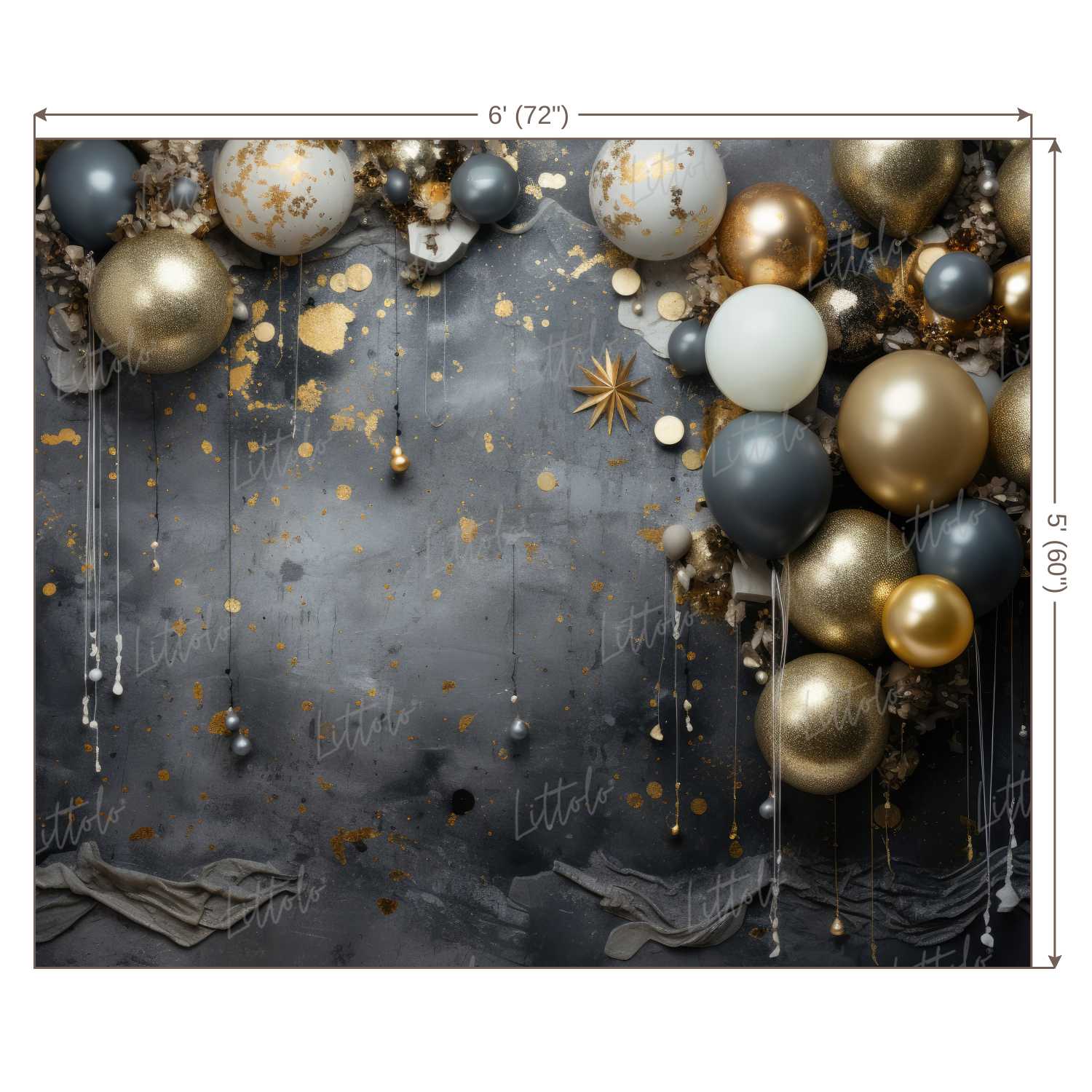 LB1175 Cake Smash and Themed Drops Balloon Garland Backdrop