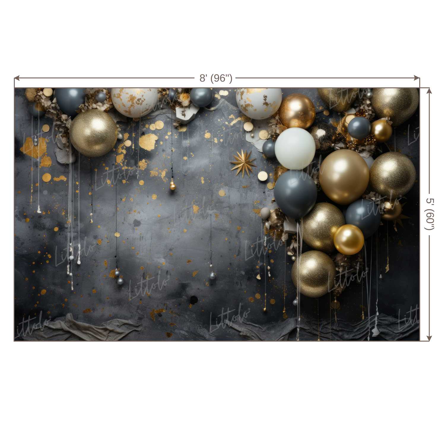 LB1175 Cake Smash and Themed Drops Balloon Garland Backdrop