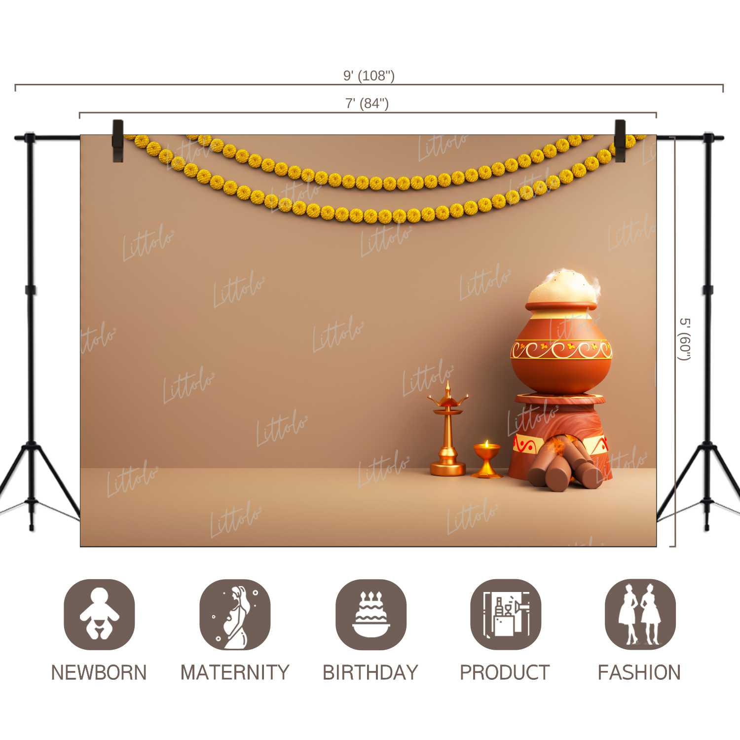 LB1183 Festivals and Seasons Pongal Backdrop