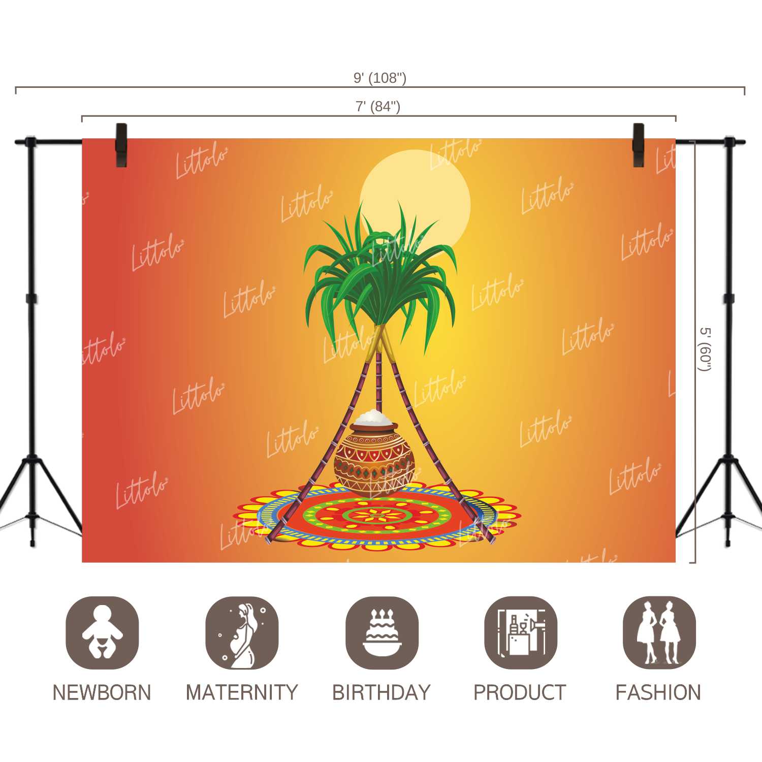 LB1189 Festivals and Seasons Pongal Backdrop