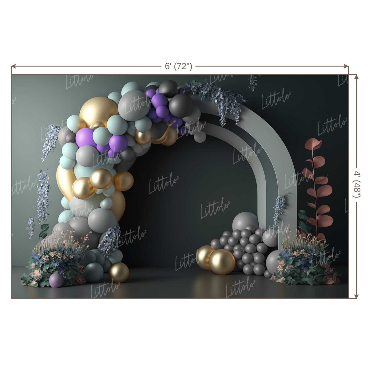 LB1209 Cake Smash and Themed Drops Balloon Garland Backdrop